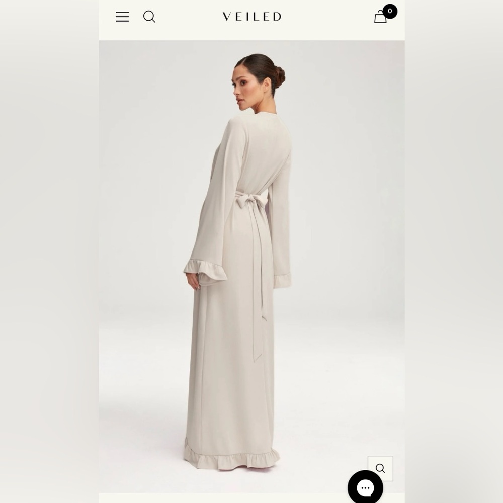 Veiled Collection- Mariam Ruffle Open Abaya - Picture 5 of 7